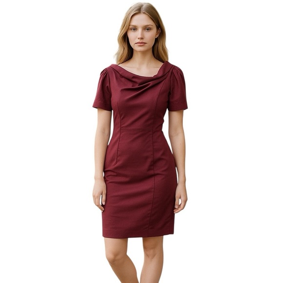 Nina Ricci Silk Crepe Sheath Asymmetric Dress - Picture 1 of 11
